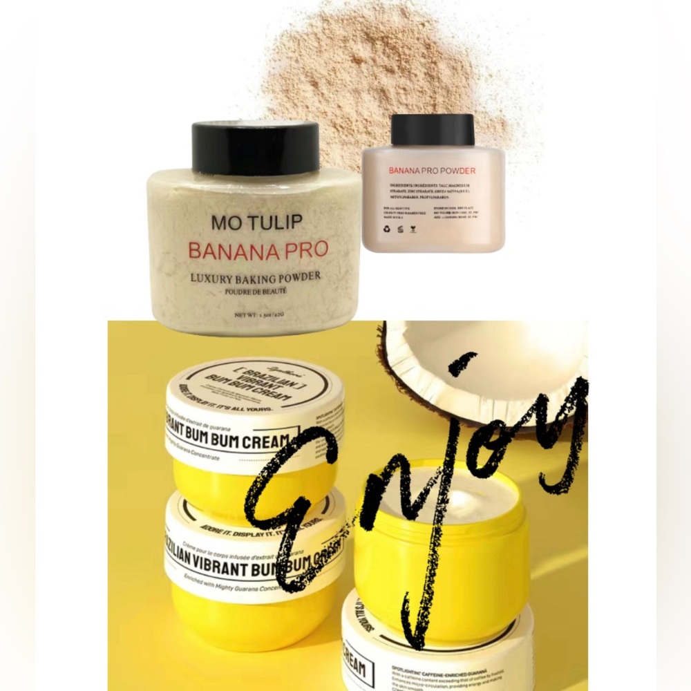 Combo "Banana Powder: Elevate Your Makeup with the Brazilian Bum Bum Cream!